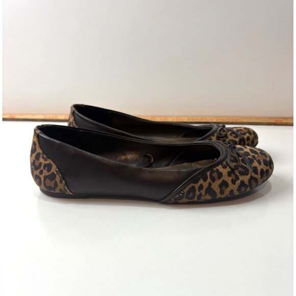 Report Leopard Ballet Flats 8.5 Faux Leather Shoes Retro Inspired - Picture 2 of 6